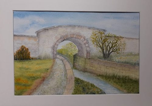 Terry, canal bridge at Elsecar, watercolour.